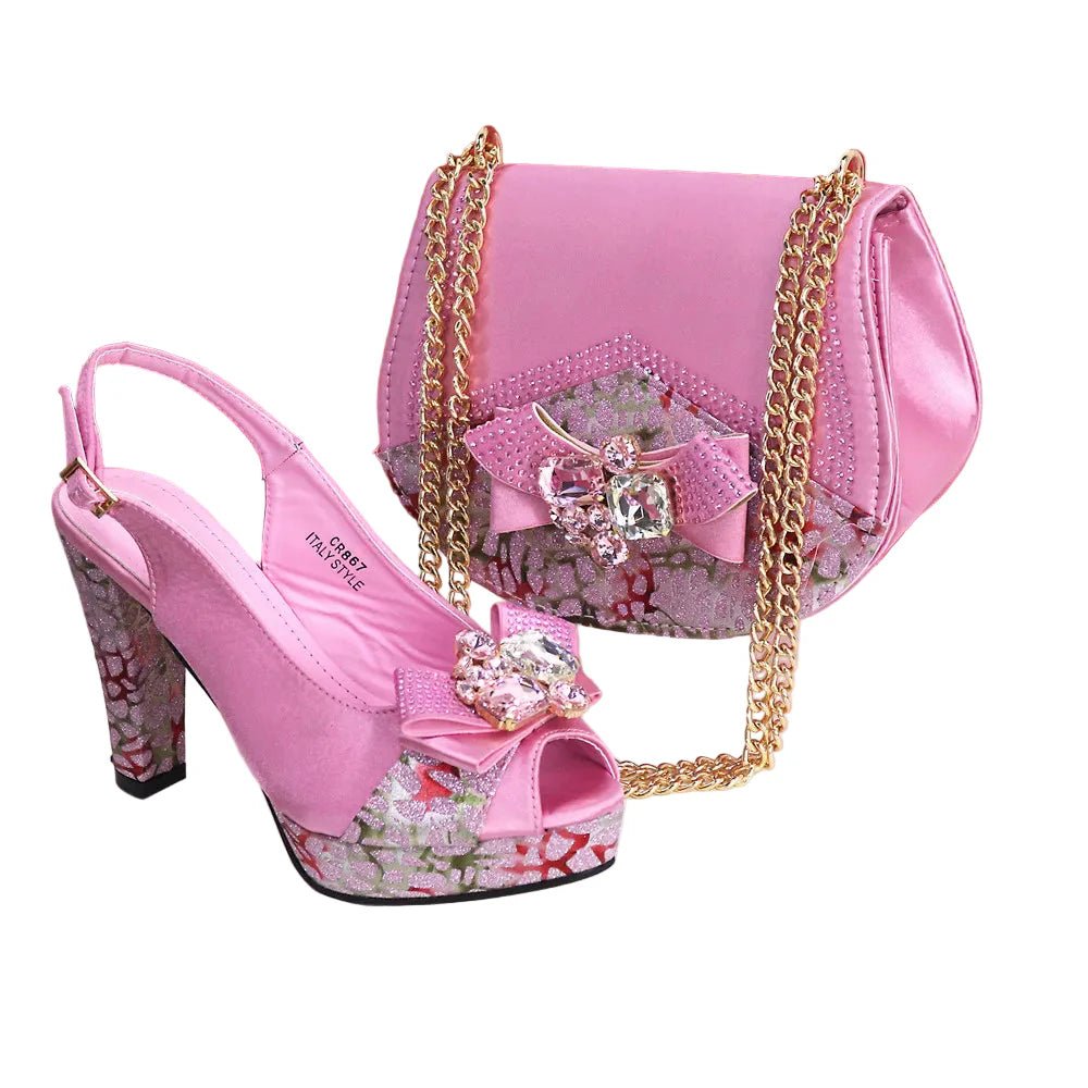 New Fashion Evening Shoes and Bag Set HTY543 - Luzilly Bridal & Apparel