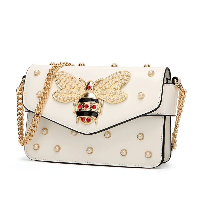 New Fashion Women's Bag Trend | Brand Pearl Bee Shoulder Bag & High Quality Temperament Ladies Crossbody Bag (Designer Luxury Handbag) - Luzilly Bridal & Apparel