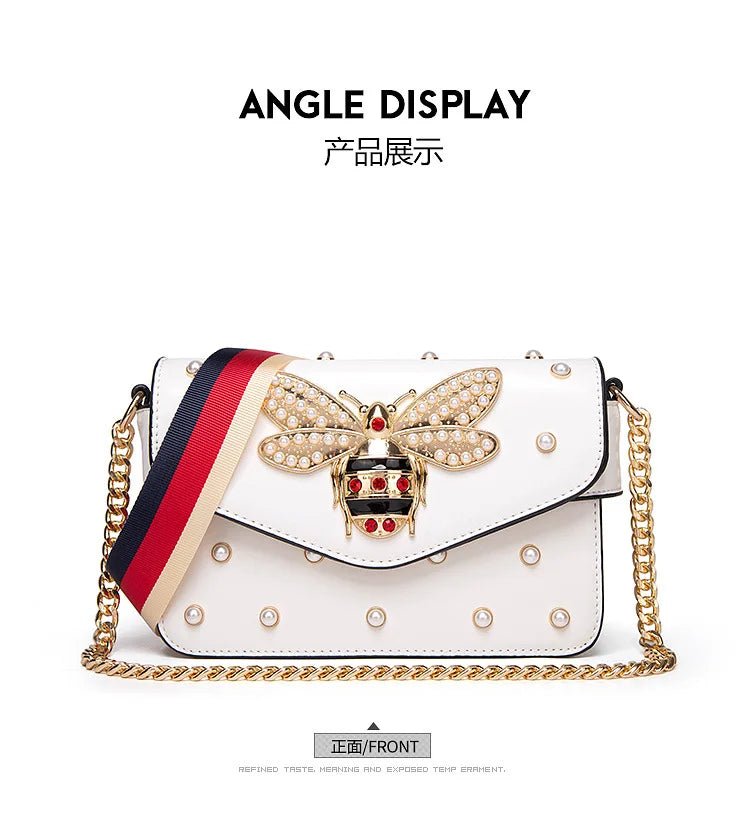New Fashion Women's Bag Trend | Brand Pearl Bee Shoulder Bag & High Quality Temperament Ladies Crossbody Bag (Designer Luxury Handbag) - Luzilly Bridal & Apparel