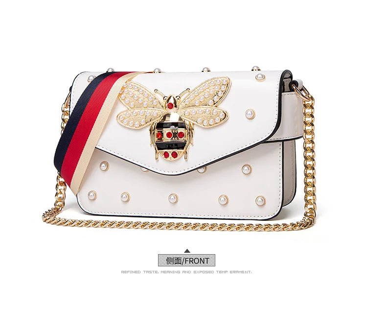 New Fashion Women's Bag Trend | Brand Pearl Bee Shoulder Bag & High Quality Temperament Ladies Crossbody Bag (Designer Luxury Handbag) - Luzilly Bridal & Apparel