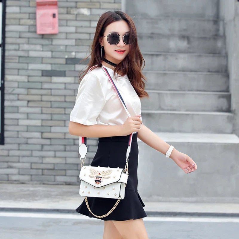 New Fashion Women's Bag Trend | Brand Pearl Bee Shoulder Bag & High Quality Temperament Ladies Crossbody Bag (Designer Luxury Handbag) - Luzilly Bridal & Apparel