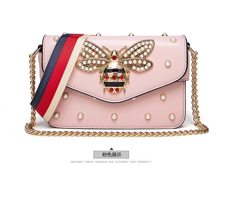 New Fashion Women's Bag Trend | Brand Pearl Bee Shoulder Bag & High Quality Temperament Ladies Crossbody Bag (Designer Luxury Handbag) - Luzilly Bridal & Apparel