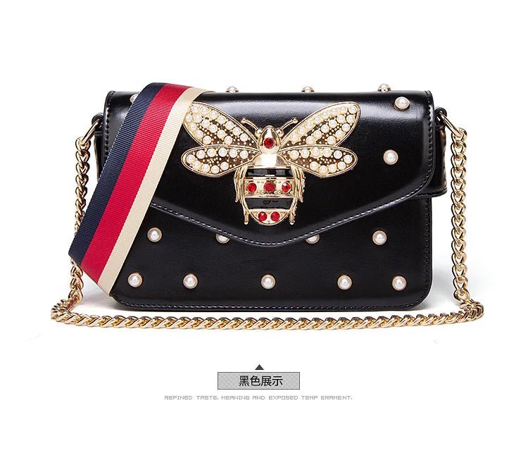 New Fashion Women's Bag Trend | Brand Pearl Bee Shoulder Bag & High Quality Temperament Ladies Crossbody Bag (Designer Luxury Handbag) - Luzilly Bridal & Apparel