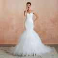 Backless V-Neck Mermaid Fishtail Gown - Luzilly Bridal & Apparel