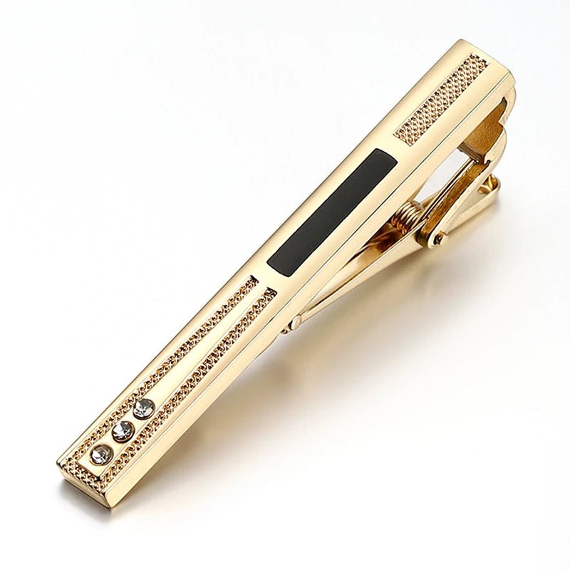New Gold Silver Color Rhinestone Copper Tie Clip Business Party Wedding Jewelry Accessories For Men Gifts - Luzilly Bridal & Apparel