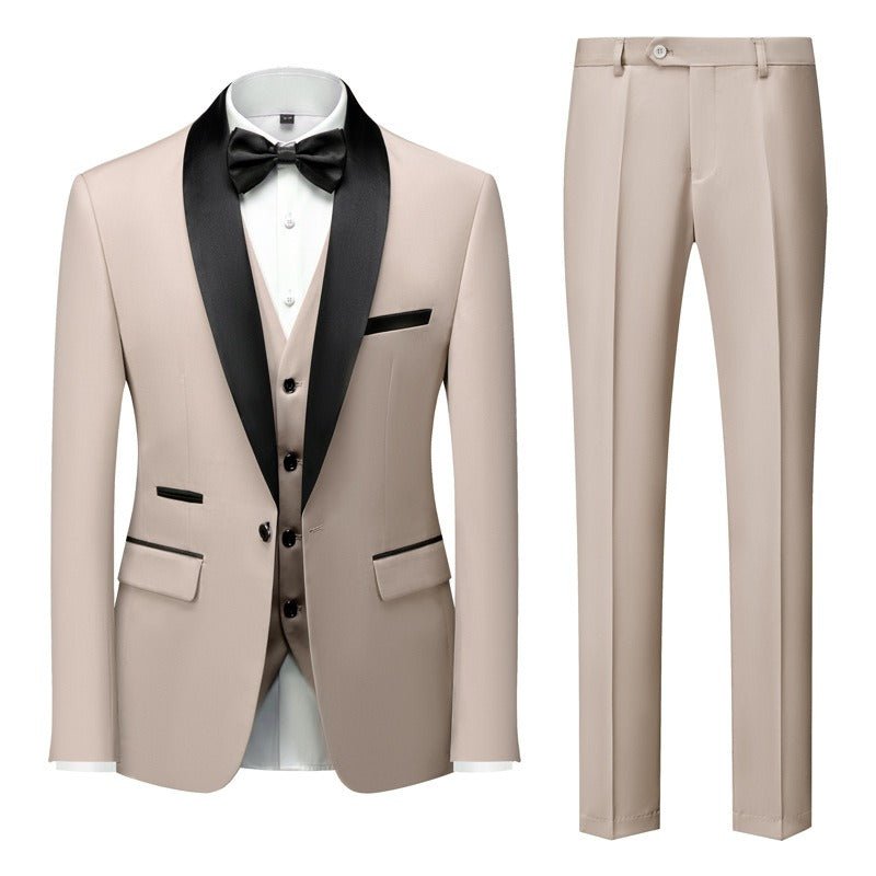 New Grooms men Men Wedding Suits Shawl Lapel Groom Tuxedos - Luzilly Bridal & Apparel