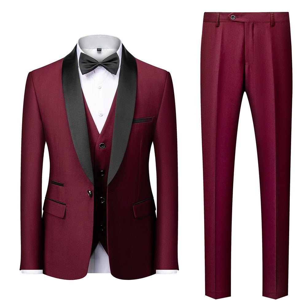 New Grooms men Men Wedding Suits Shawl Lapel Groom Tuxedos - Luzilly Bridal & Apparel