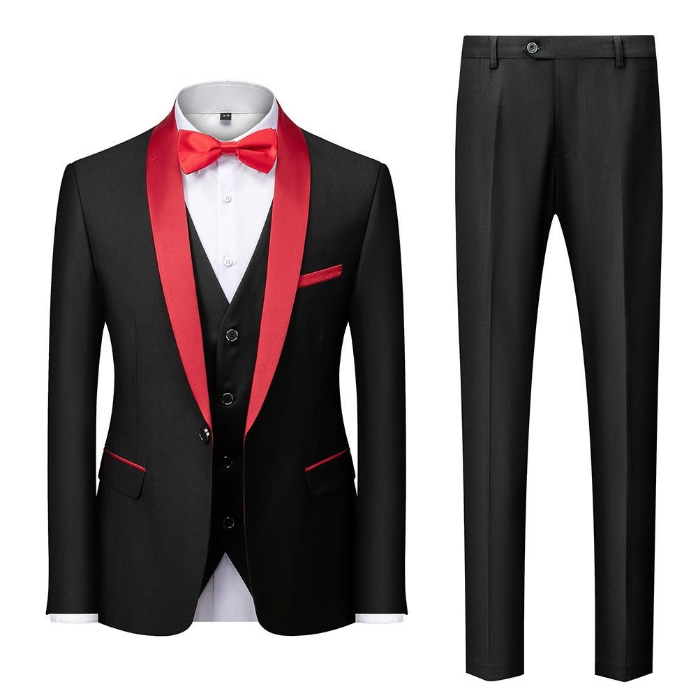 New Grooms men Men Wedding Suits Shawl Lapel Groom Tuxedos - Luzilly Bridal & Apparel