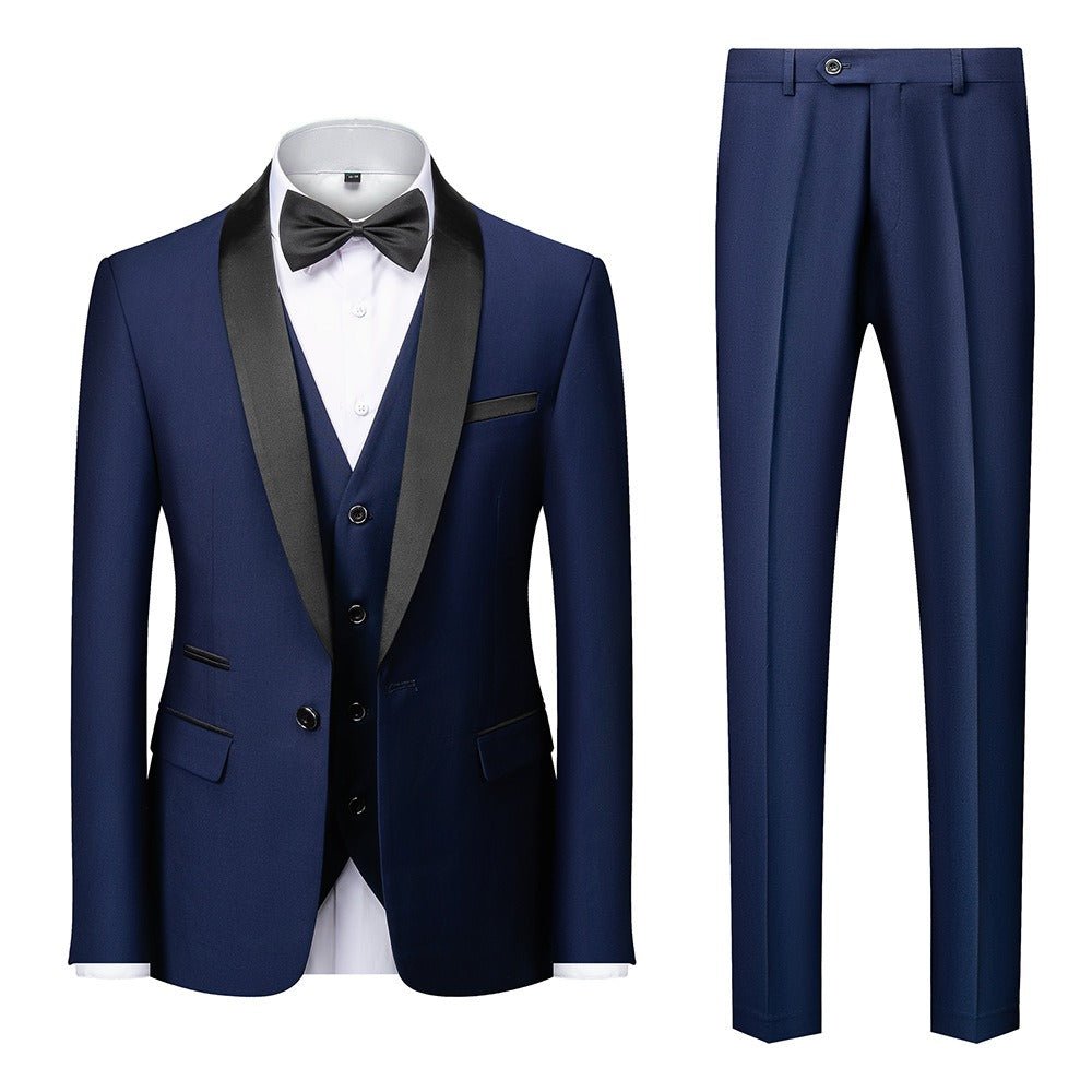 New Grooms men Men Wedding Suits Shawl Lapel Groom Tuxedos - Luzilly Bridal & Apparel