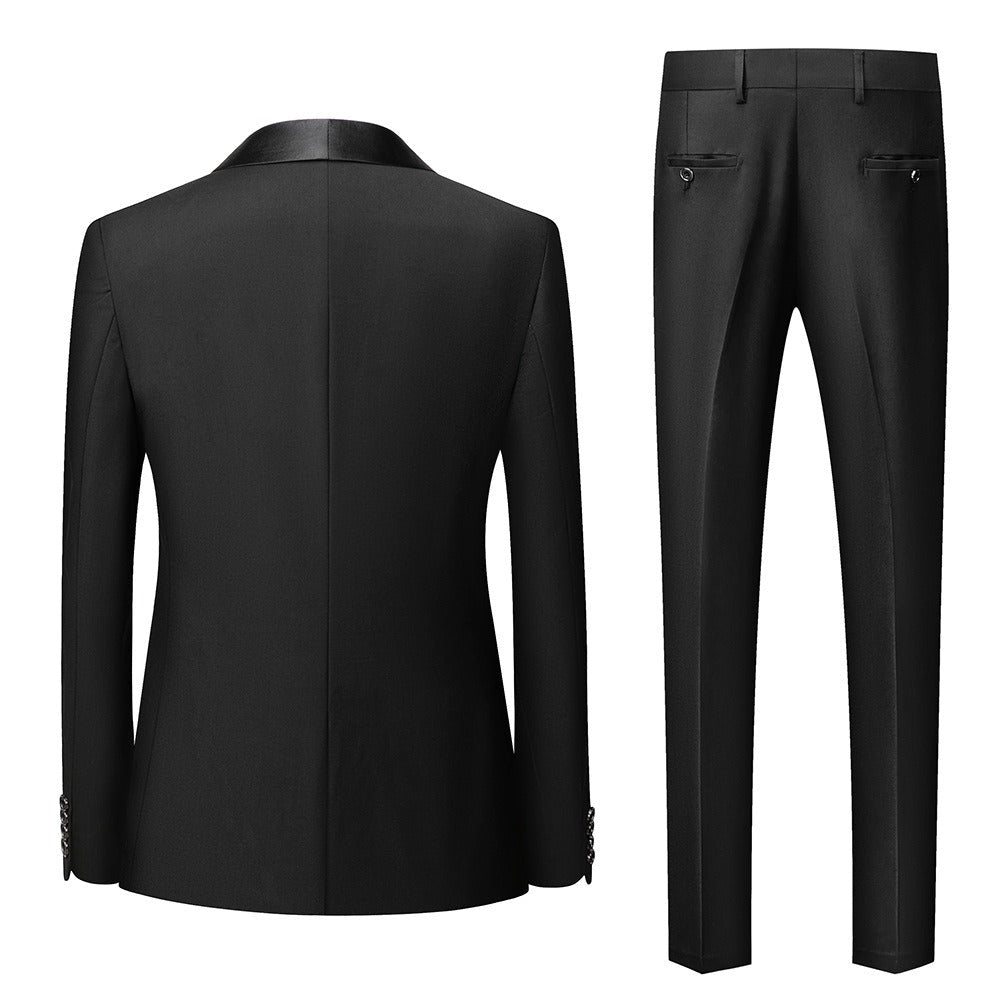 New Grooms men Men Wedding Suits Shawl Lapel Groom Tuxedos - Luzilly Bridal & Apparel