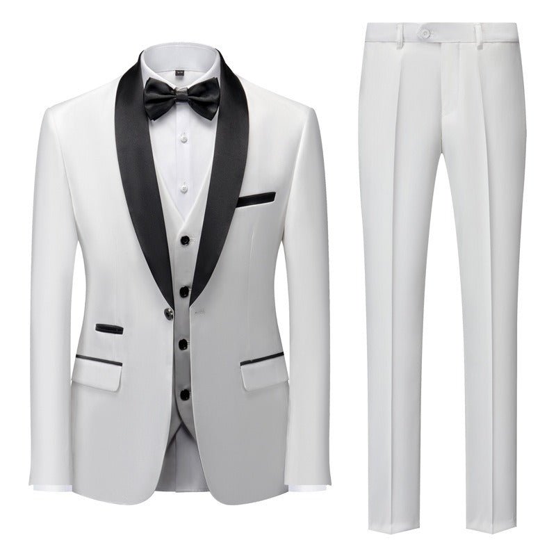 New Grooms men Men Wedding Suits Shawl Lapel Groom Tuxedos - Luzilly Bridal & Apparel