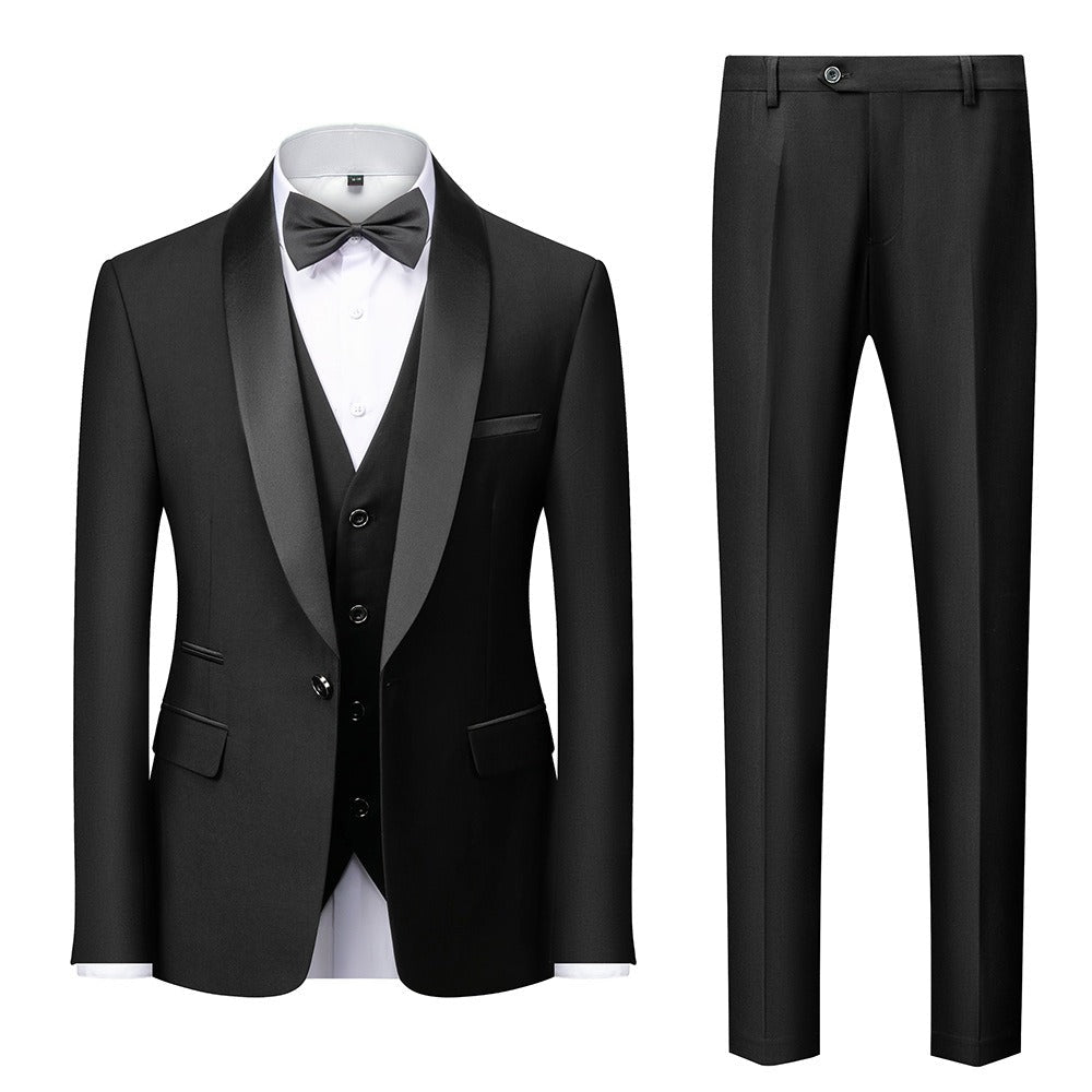 New Grooms men Men Wedding Suits Shawl Lapel Groom Tuxedos - Luzilly Bridal & Apparel