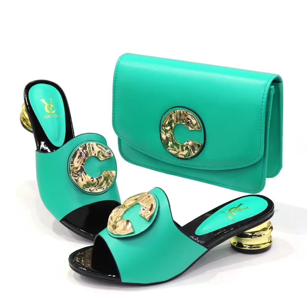 New Italian Shoes with Matching Bags Set EDL89 - Luzilly Bridal & Apparel