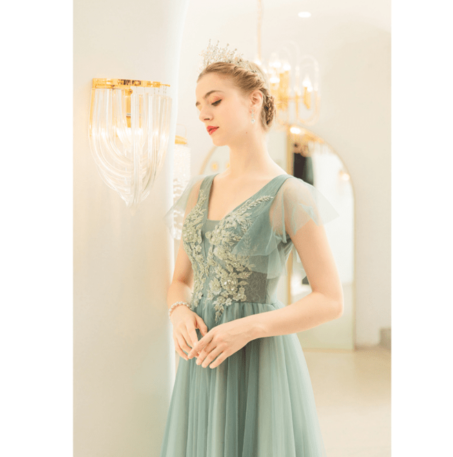 New Light Green Bridal Wedding Toast Dress - Luzilly Bridal & Apparel