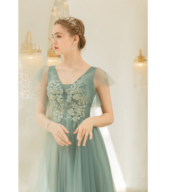 New Light Green Bridal Wedding Toast Dress - Luzilly Bridal & Apparel