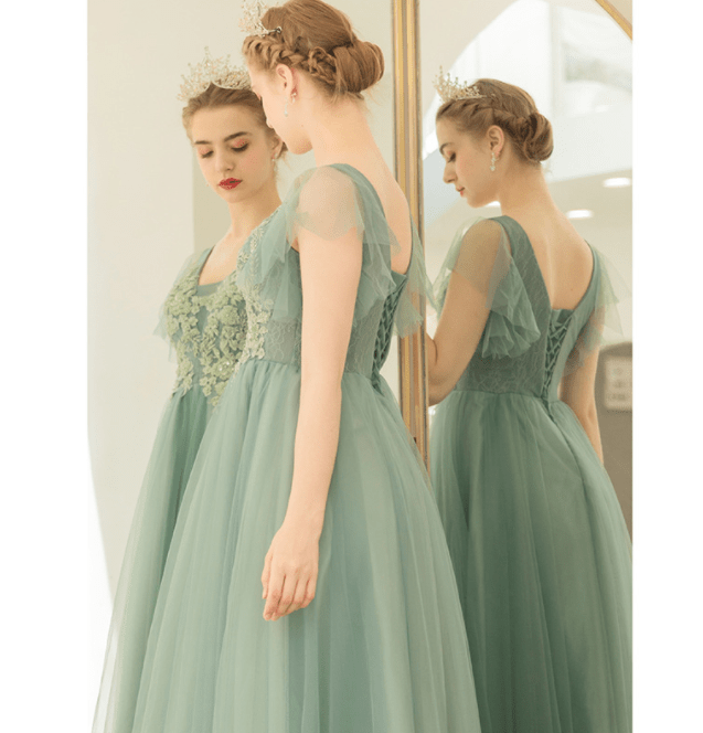 New Light Green Bridal Wedding Toast Dress - Luzilly Bridal & Apparel
