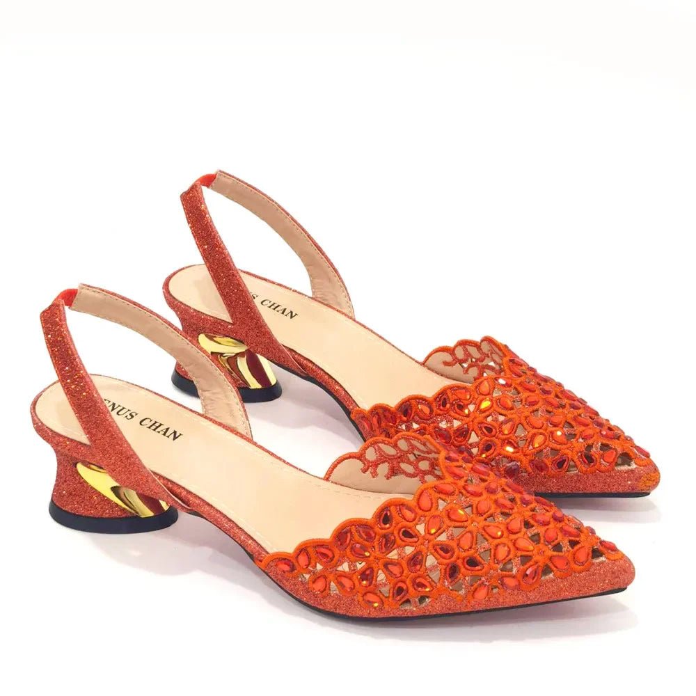 New Low Heel Pointed-Toe Shoes and Bags Set - Luzilly Bridal & Apparel
