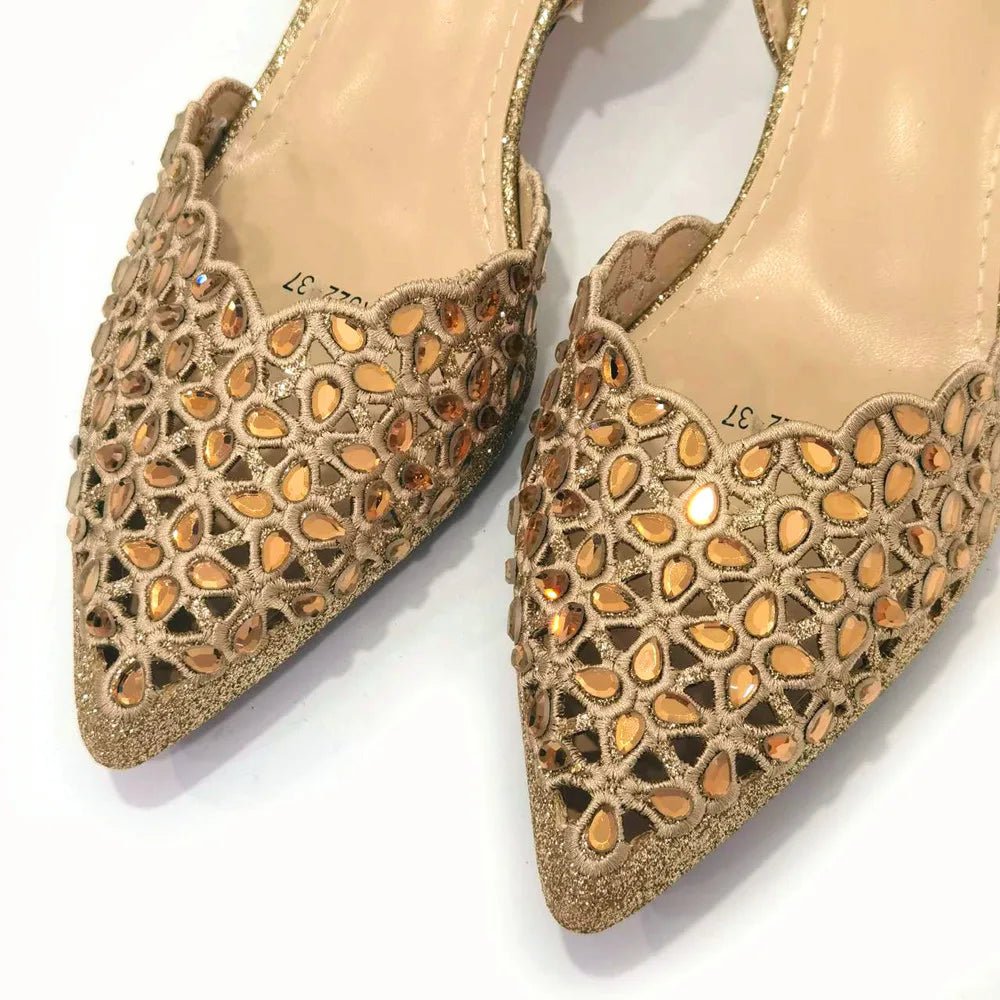 New Low Heel Pointed-Toe Shoes and Bags Set - Luzilly Bridal & Apparel
