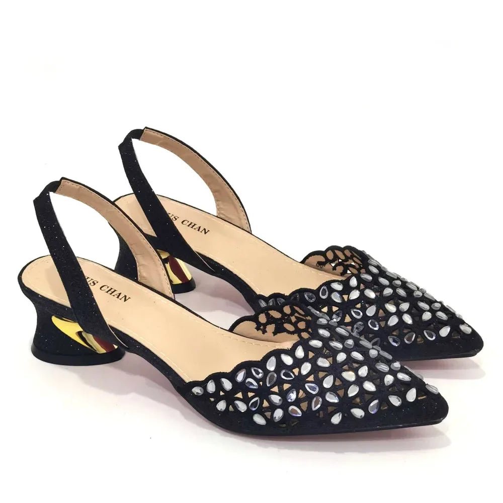 New Low Heel Pointed-Toe Shoes and Bags Set - Luzilly Bridal & Apparel