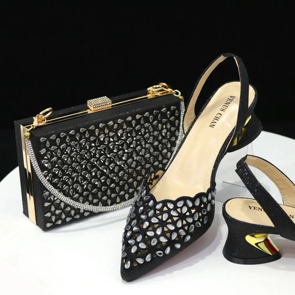 New Low Heel Pointed-Toe Shoes and Bags Set - Luzilly Bridal & Apparel