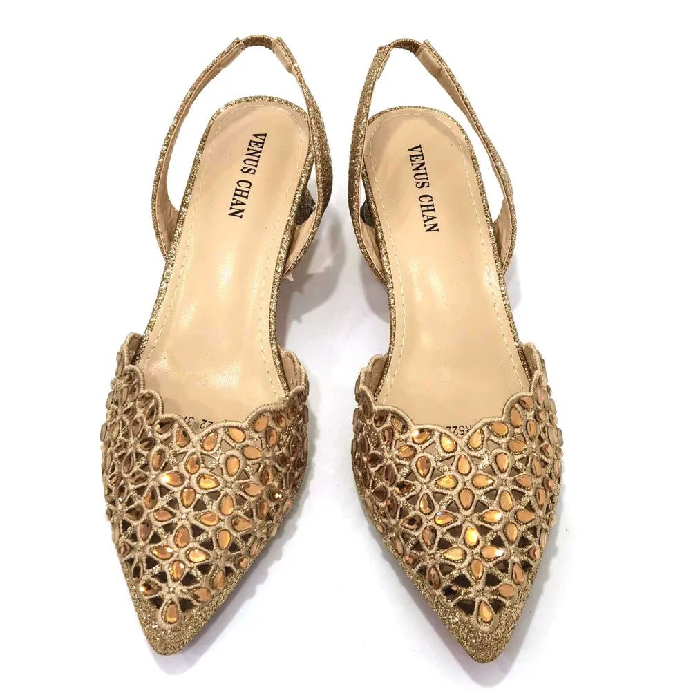 New Low Heel Pointed-Toe Shoes and Bags Set - Luzilly Bridal & Apparel