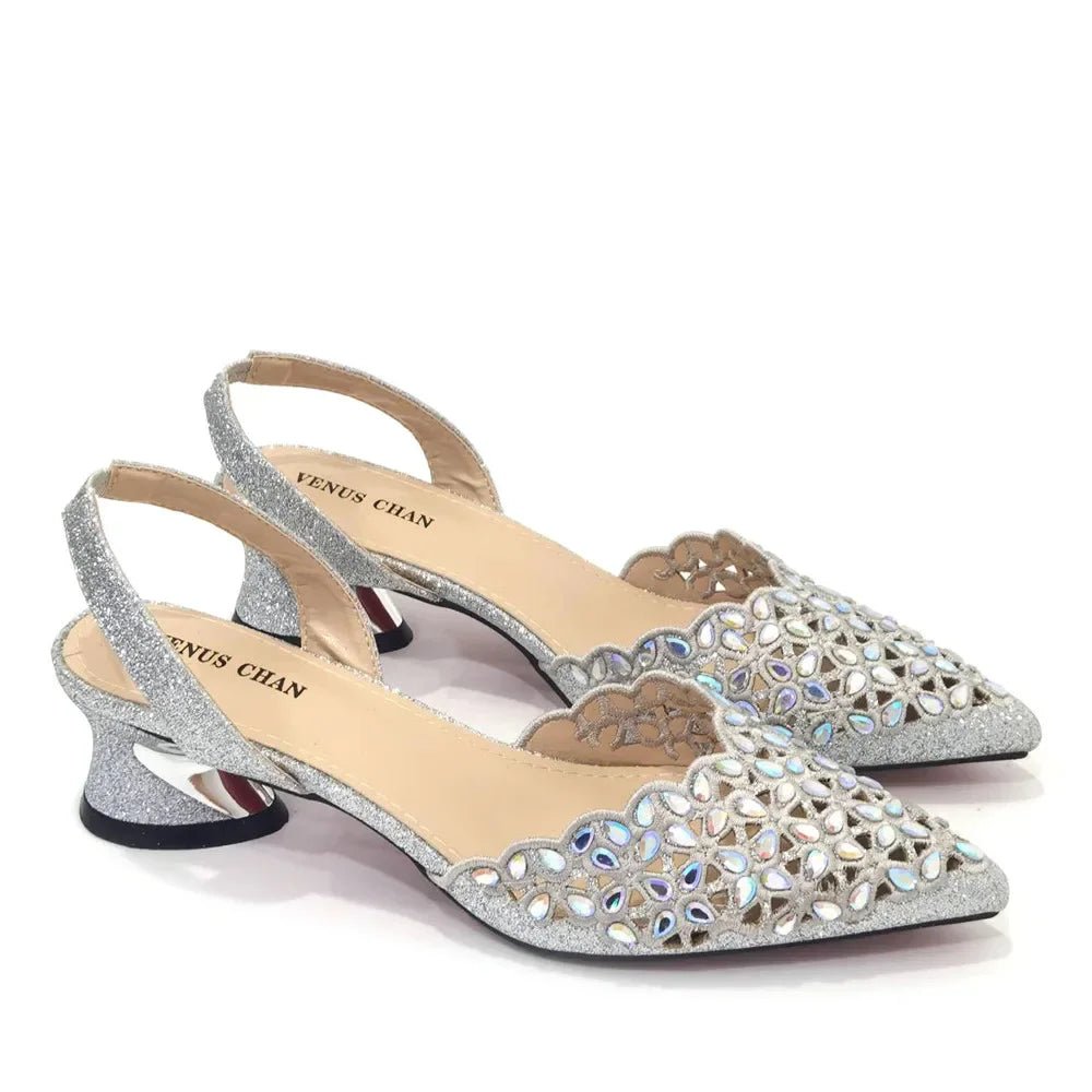 New Low Heel Pointed-Toe Shoes and Bags Set - Luzilly Bridal & Apparel