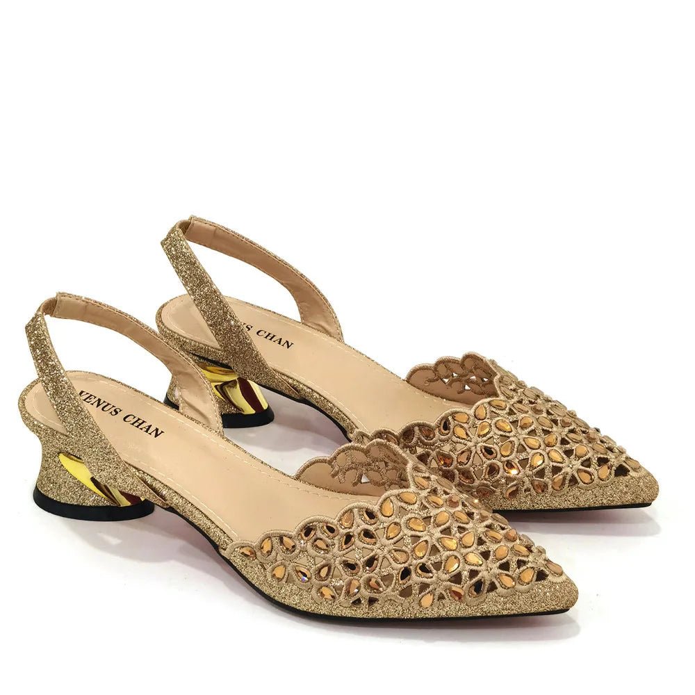 New Low Heel Pointed-Toe Shoes and Bags Set - Luzilly Bridal & Apparel
