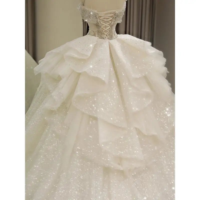 New Off Shoulder Wedding Dress Luxury Bridal Gown EDW324 - Luzilly Bridal & Apparel