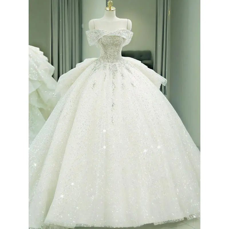 New Off Shoulder Wedding Dress Luxury Bridal Gown EDW324 - Luzilly Bridal & Apparel