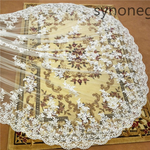 New Pattern Cathedral Length Bridal Lace Veil - Luzilly Bridal & Apparel