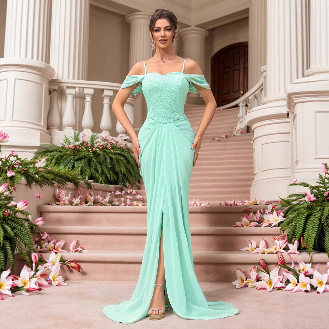 New sequin dress slim fit long trailing wedding banquet dress - Luzilly Bridal & Apparel
