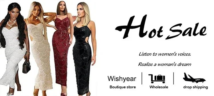 New Sequin Hollow Out Spaghetti Strap Backless Mermaid Long Dresses Women Elegant Celebrity Party Evening Wedding Bodycon Gowns - Luzilly Bridal & Apparel