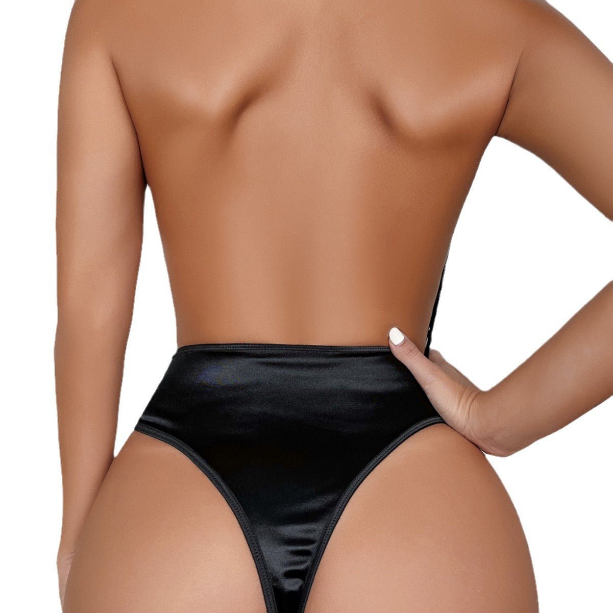 New sexy lingerie lace sexy deep V perspective slim fit backless set - Luzilly Bridal & Apparel