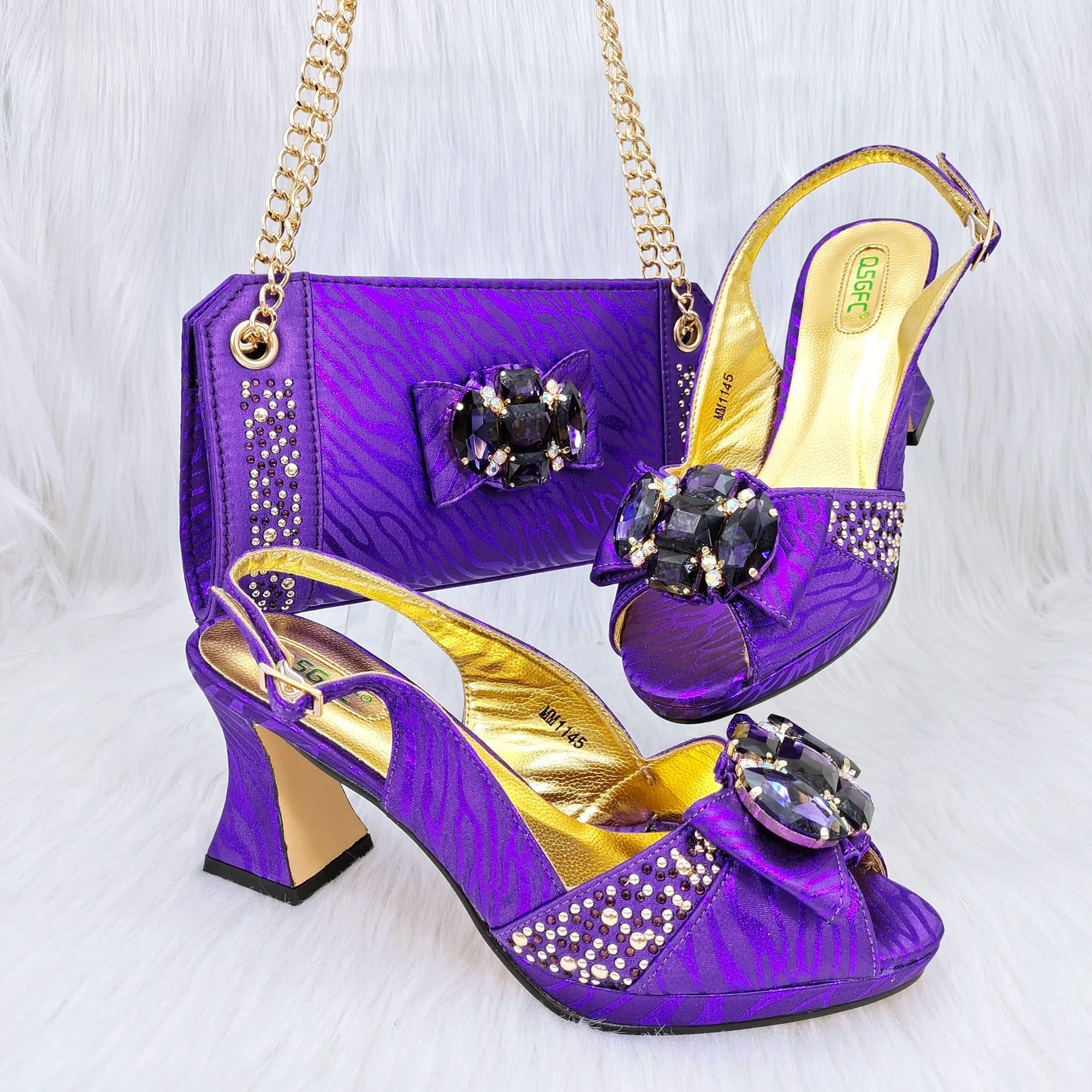 New Shoes And Bag Matching Set HRF1-9 - Luzilly Bridal & Apparel