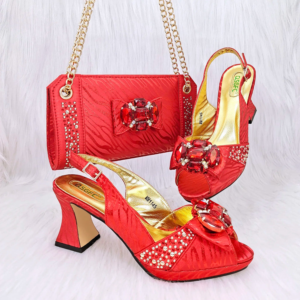 New Shoes And Bag Matching Set HRF1-9 - Luzilly Bridal & Apparel