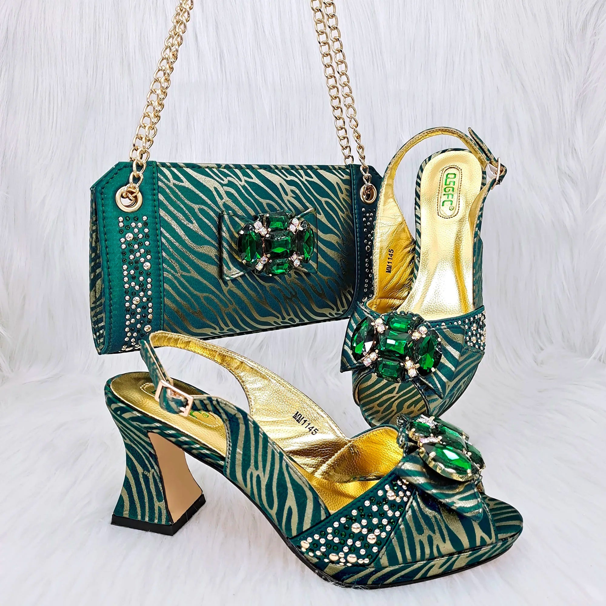 New Shoes And Bag Matching Set HRF1-9 - Luzilly Bridal & Apparel