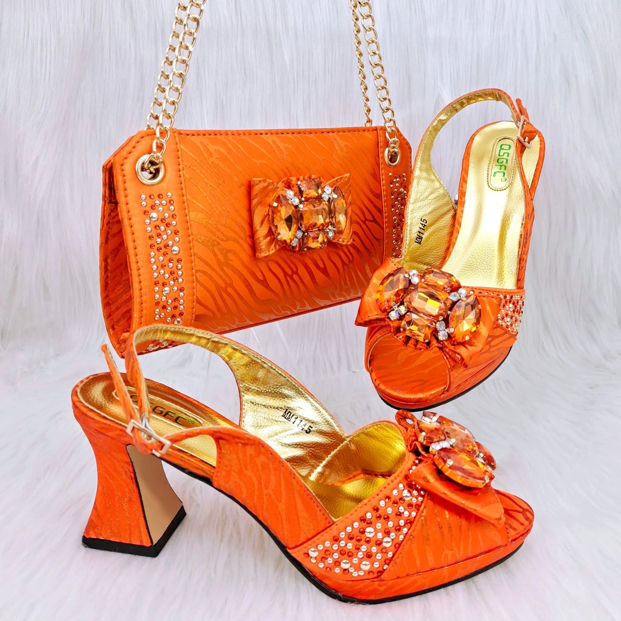 New Shoes And Bag Matching Set HRF1-9 - Luzilly Bridal & Apparel