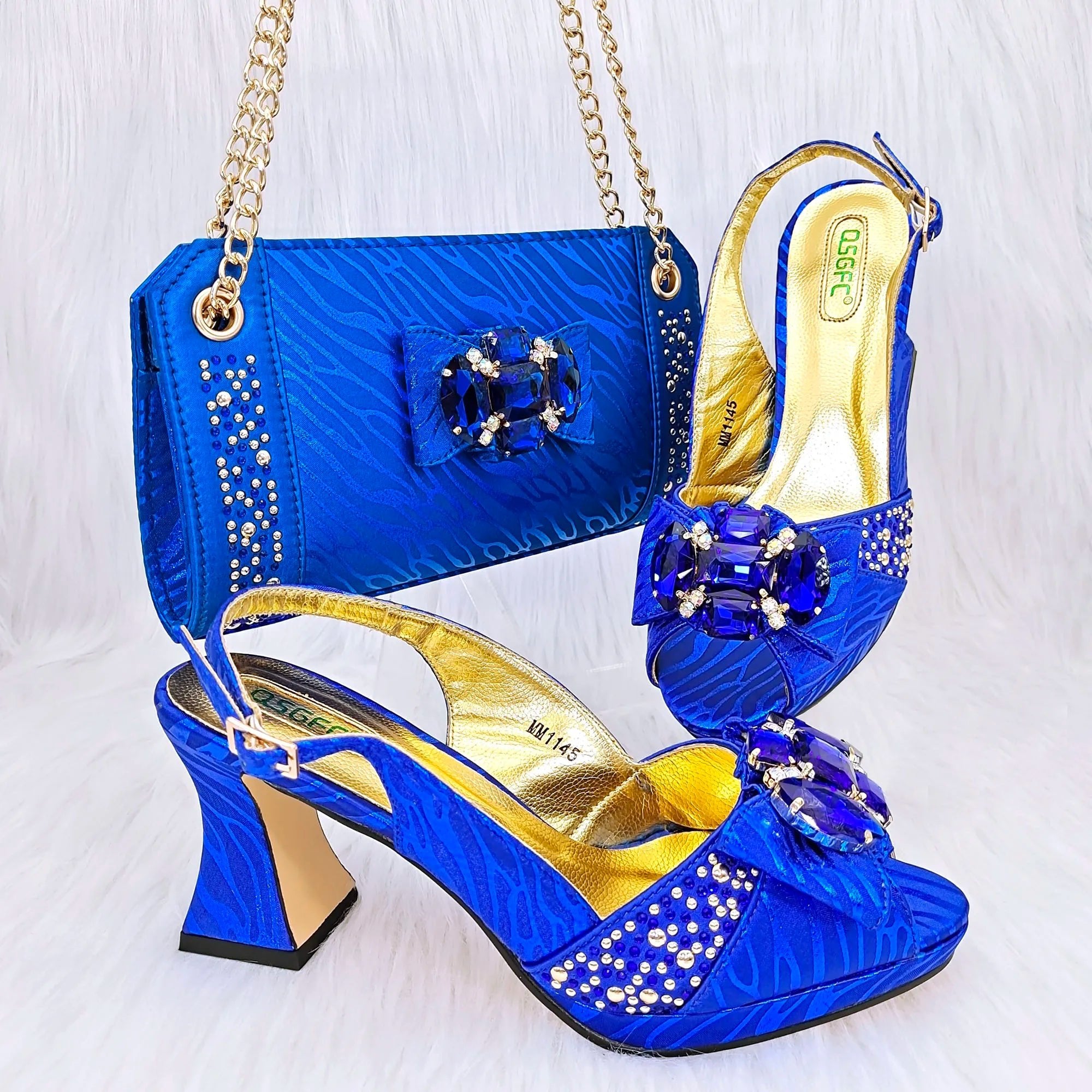 New Shoes And Bag Matching Set HRF1-9 - Luzilly Bridal & Apparel