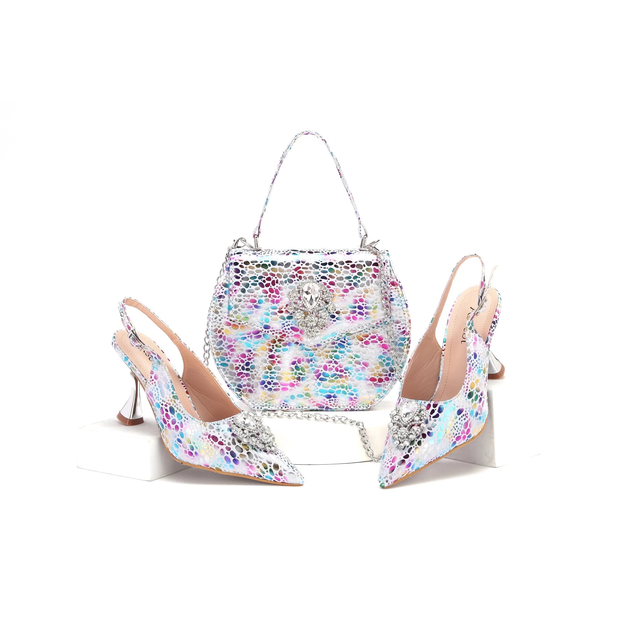 New Shoes And Bag Matching Set HWS1-4 - Luzilly Bridal & Apparel