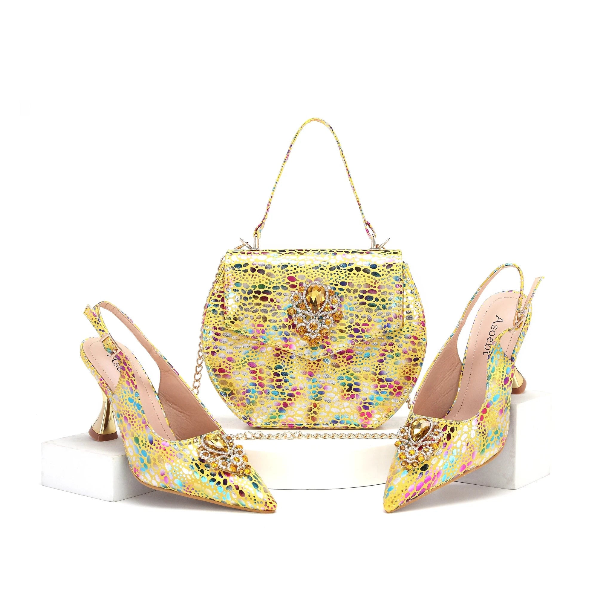 New Shoes And Bag Matching Set HWS1-4 - Luzilly Bridal & Apparel