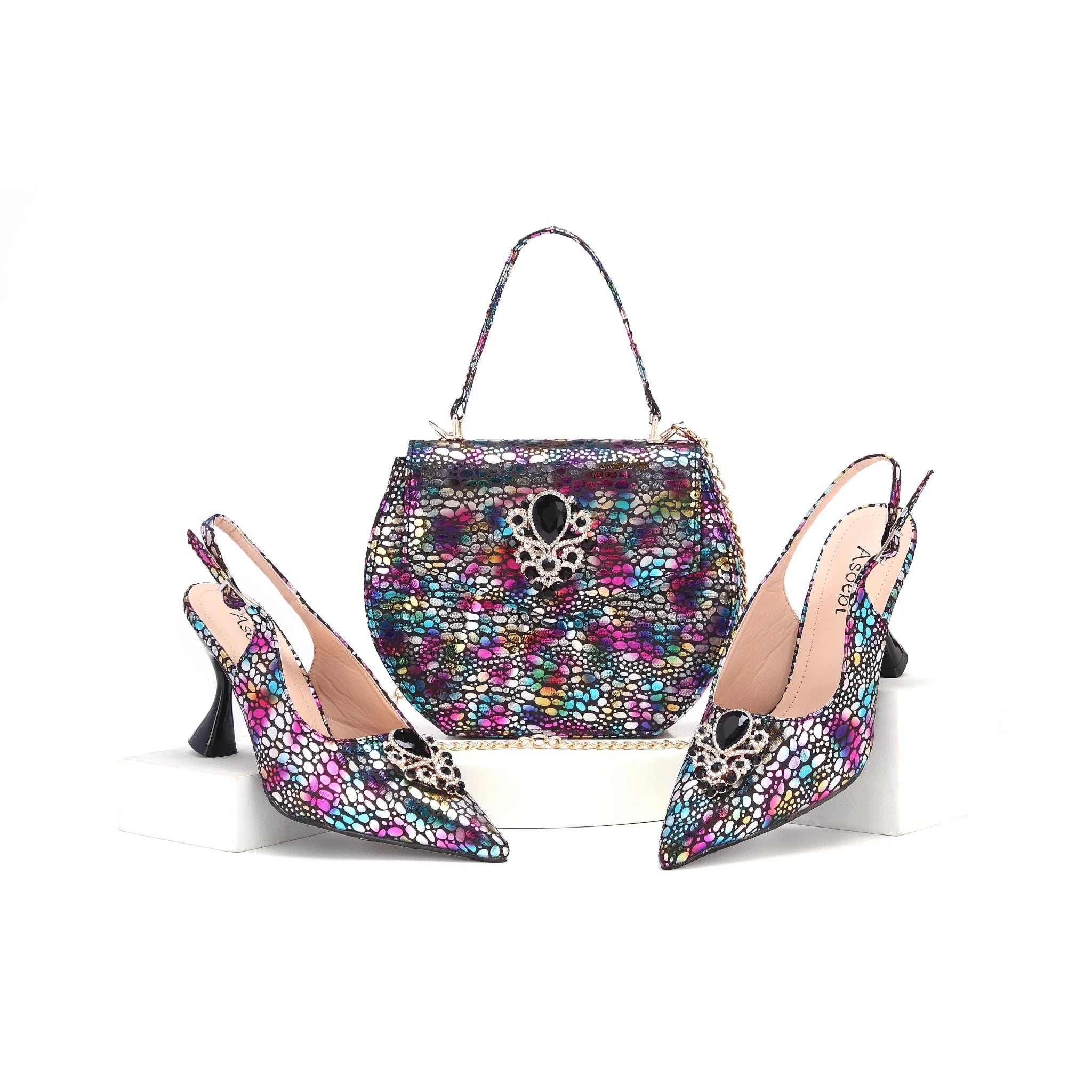 New Shoes And Bag Matching Set HWS1-4 - Luzilly Bridal & Apparel