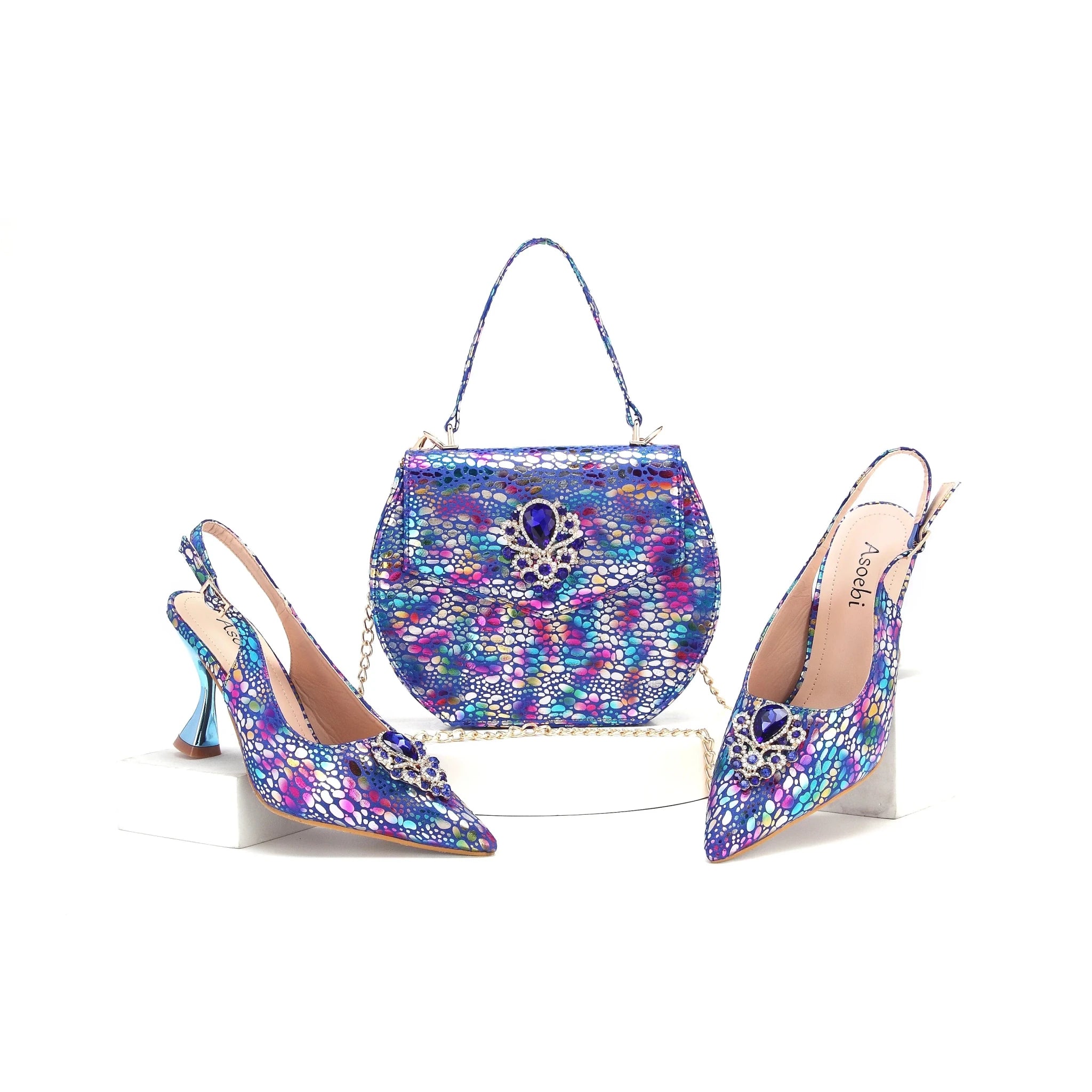 New Shoes And Bag Matching Set HWS1-4 - Luzilly Bridal & Apparel