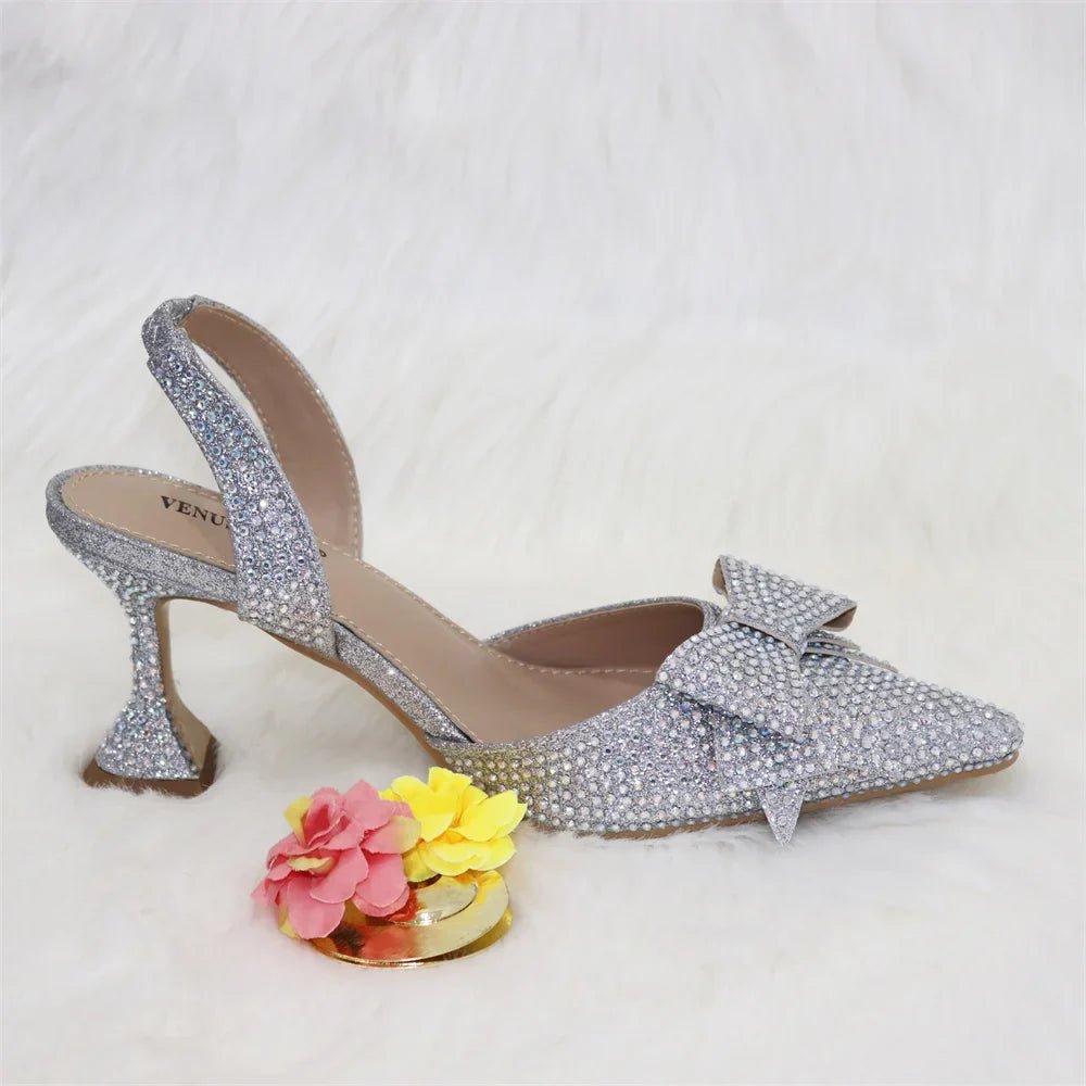 New Silver Versatile Party Ladies Shoes And Bag Set - Luzilly Bridal & Apparel