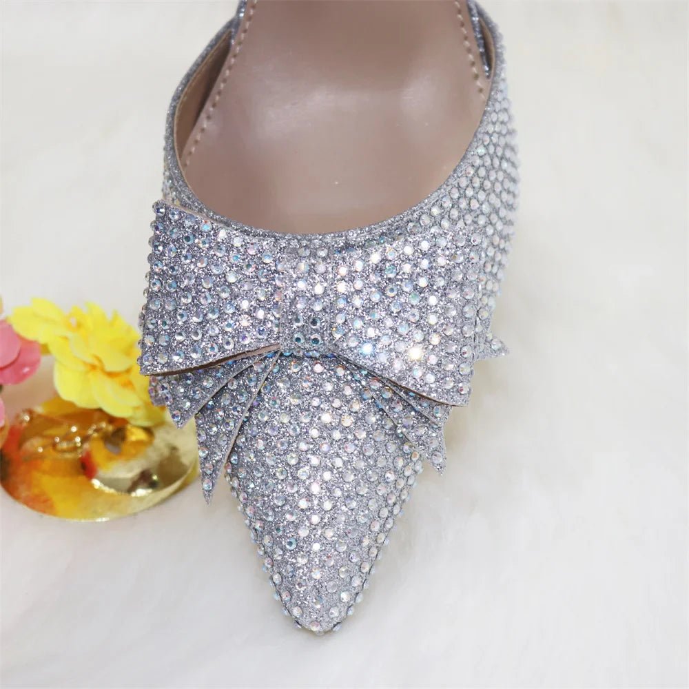 New Silver Versatile Party Ladies Shoes And Bag Set - Luzilly Bridal & Apparel