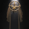 New Tassel Hair Chain Bridal Headpiece for Women Rave Accessories Stage Rhinestone Geometric Head Chain Hat Jewelry Gifts - Luzilly Bridal & Apparel