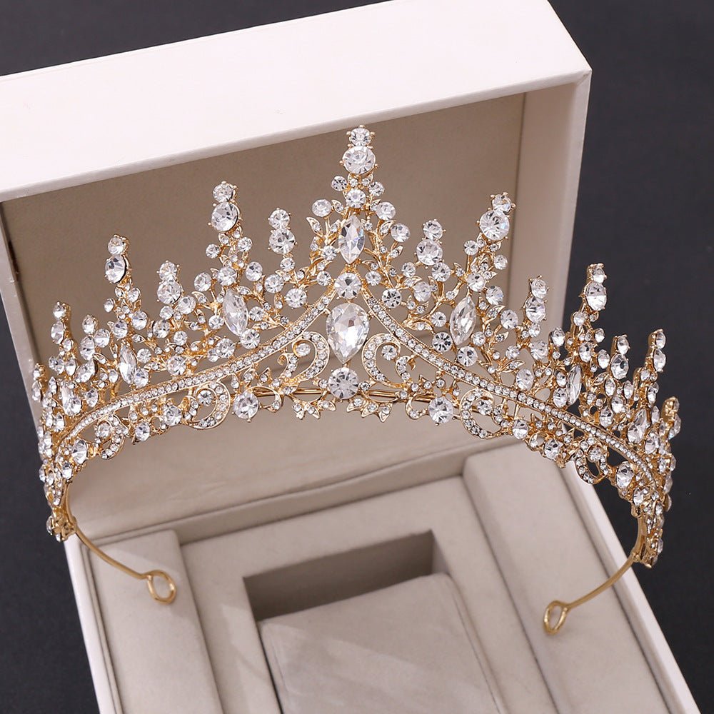 New Wedding Crown Headwear Bride's Magnificent European and American Luxury Rhinestone Wedding Dinner Wedding Style Crown - Luzilly Bridal & Apparel