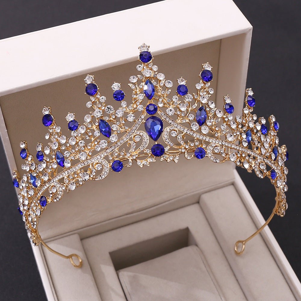 New Wedding Crown Headwear Bride's Magnificent European and American Luxury Rhinestone Wedding Dinner Wedding Style Crown - Luzilly Bridal & Apparel