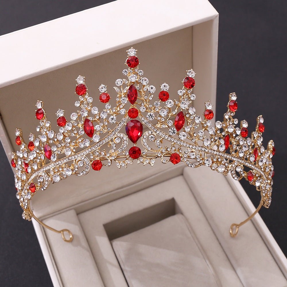 New Wedding Crown Headwear Bride's Magnificent European and American Luxury Rhinestone Wedding Dinner Wedding Style Crown - Luzilly Bridal & Apparel