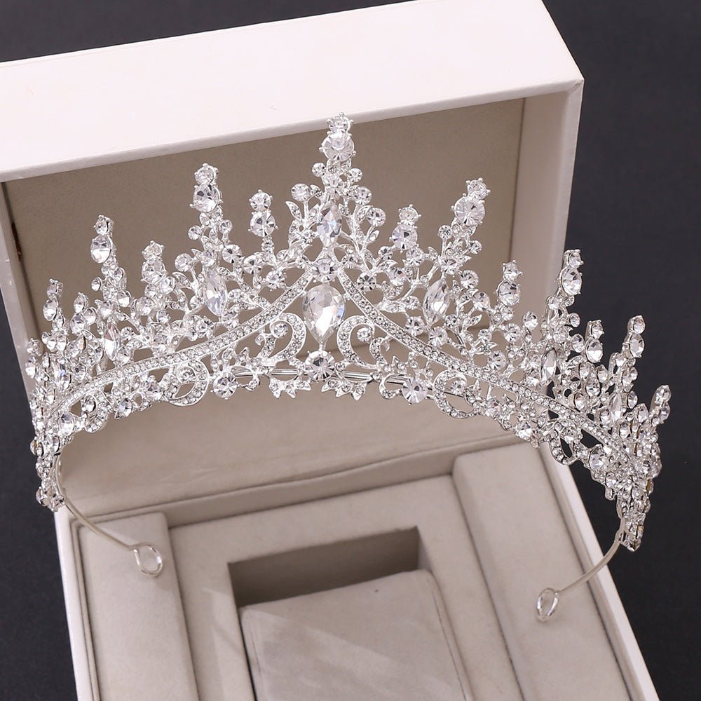 New Wedding Crown Headwear Bride's Magnificent European and American Luxury Rhinestone Wedding Dinner Wedding Style Crown - Luzilly Bridal & Apparel