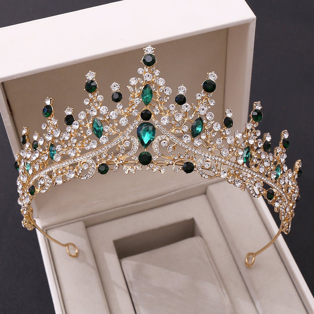New Wedding Crown Headwear Bride's Magnificent European and American Luxury Rhinestone Wedding Dinner Wedding Style Crown - Luzilly Bridal & Apparel